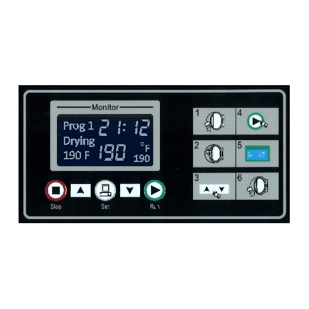 The SimpliDri is the standard controller for all DE dryers<br />Simple control, temperature and time are programmable<br />5 different programs<br />Programmable rotation and pause time